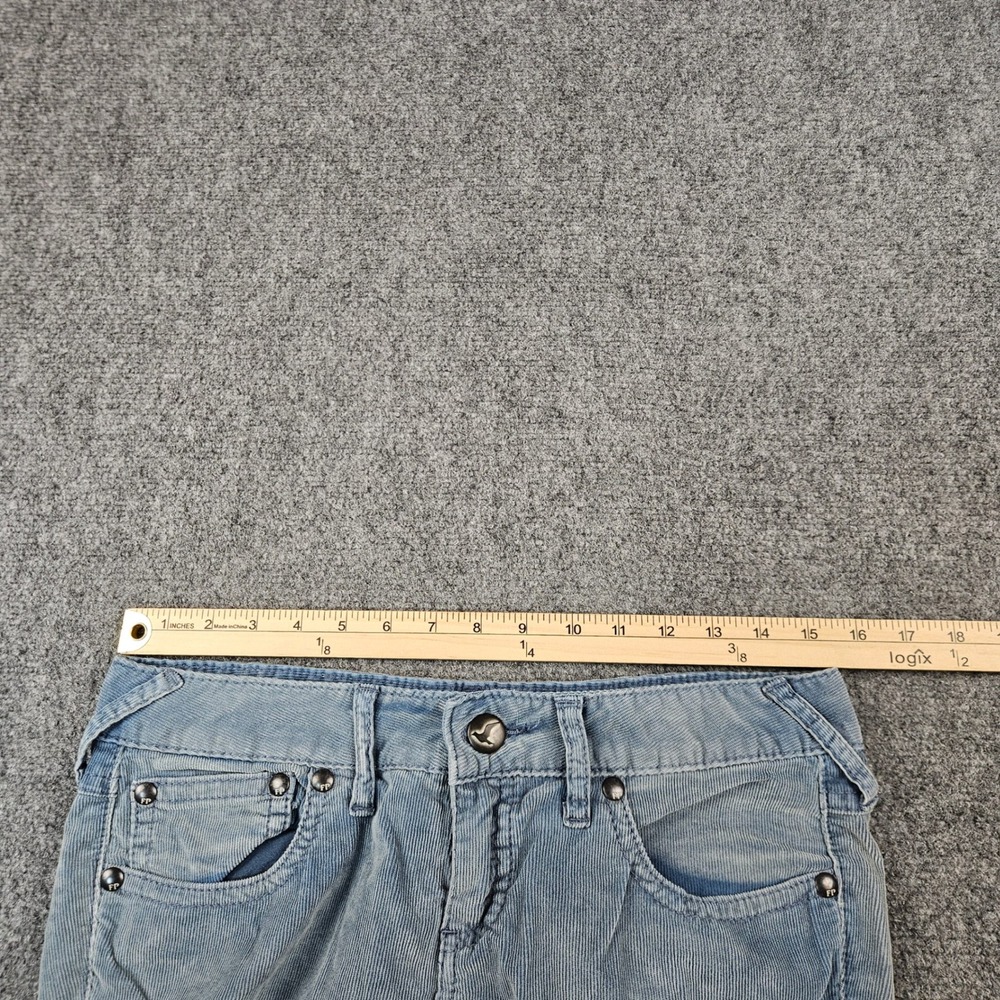 Free People Blue Corduroy Pants Slim Straight Leg Low Rise Size 29 61855-16515 - Picture 5 of 11